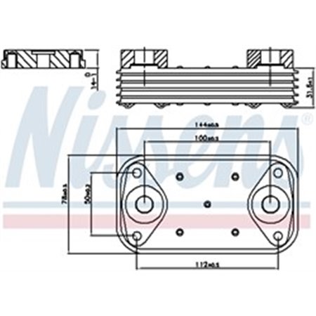 90889 Õliradiaator,mootoriõli NISSENS