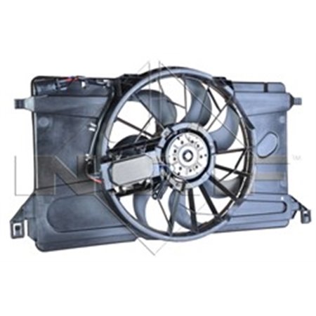NRF 47266 - Radiator fan (with housing) fits: FORD C-MAX, FOCUS C-MAX, FOCUS II MAZDA 3 1.3-2.0D 10.03-09.12
