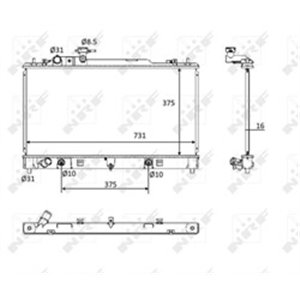 NRF 58561 Mootori radiaator (Automaatne) sobib: MAZDA 6 2.0 08.07 07.13