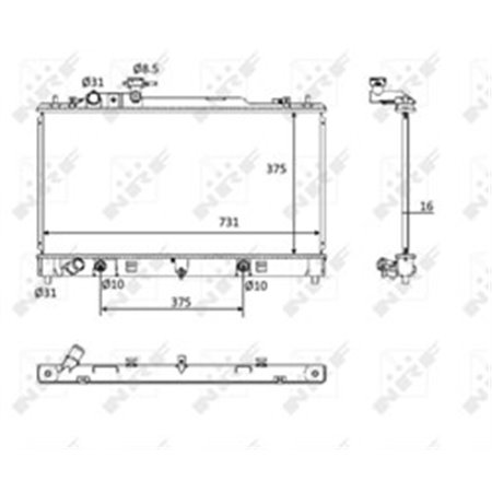 58561 Radiaator,mootorijahutus NRF