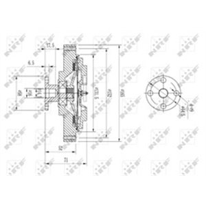 NRF 49644 - Fan clutch fits: MERCEDES G (W463), S (C126), S (W126), SL (R107) 3.8-5.5 12.79-12.94