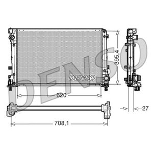 DRM09163 Mootori radiaator sobib: ABARTH 500 / 595 / 695, 500C / 595C / 69