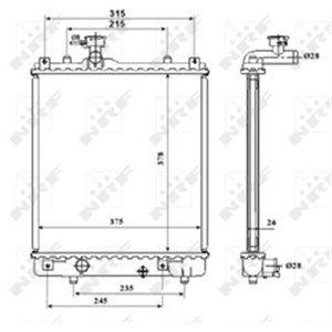 NRF 53824 Mootori radiaator sobib: OPEL AGILA SUBARU JUSTY II, JUSTY III 