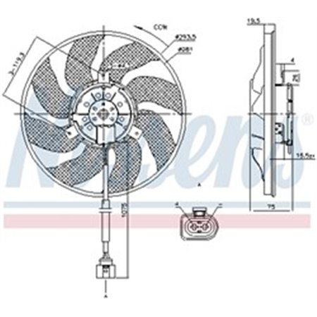 NIS 85806 Radiaatori ventilaator sobib: VW MULTIVAN V, TRANSPORTER V 1.9D 3