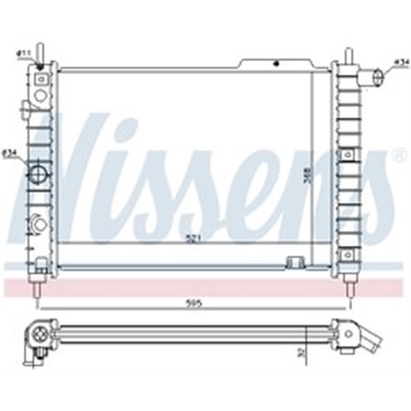 NISSENS 63058A - Engine radiator fits: OPEL KADETT E, KADETT E COMBO 1.6D/1.7D/2.0 01.86-07.94