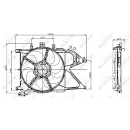 NRF 47012 Radiaatori ventilaator (korpusega) sobib: OPEL COMBO TOUR, COMBO/