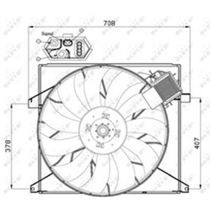 NRF 47446 - Radiator fan (with housing) fits: MERCEDES M (W163) 2.7D/4.0D/5.4 12.99-06.05