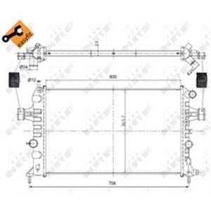 NRF 54668 Mootori radiaator (lihtsalt paigaldatav) sobib: OPEL ASTRA G, AST