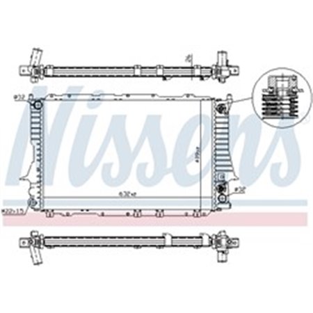 60476 Radiaator,mootorijahutus NISSENS