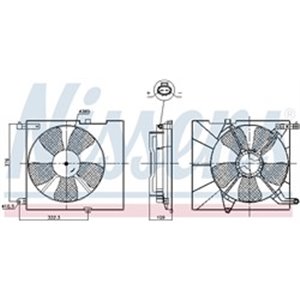 NISSENS 85746 - Radiator fan (with housing) fits: CHEVROLET AVEO / KALOS; DAEWOO KALOS 1.4 09.02-