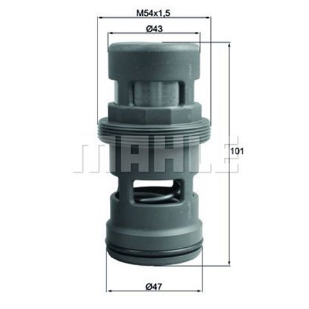 TO 18 114 Oil cooler thermostat (114°C) fits: MERCEDES ACTROS MP4 / MP5, AN