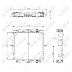 NRF 519569 Mootoriradiaator (z ramą) DAF LF 45 BE110/123C, FR118S1 01.01 