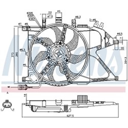 NISSENS 85196 - Radiator fan (with housing) fits: OPEL COMBO TOUR, COMBO/MINIVAN, CORSA C 1.0-1.8 09.00-