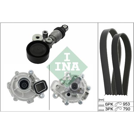 529 0371 30 Vattenpump + V-Ribbad Remsats Schaeffler INA