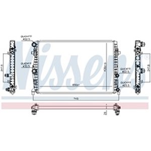 NISSENS 606723 - Engine radiator (Automatic/Manual) fits: AUDI A1, A1 CITY CARVER; SEAT ARONA, IBIZA V; SKODA FABIA IV, KAMIQ, S