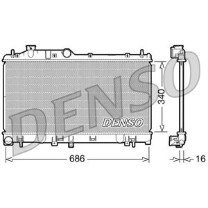 DENSO DRM36007 - Engine radiator (Manual) fits: SUBARU FORESTER, LEGACY IV, OUTBACK, XV 1.6-3.0 09.03-