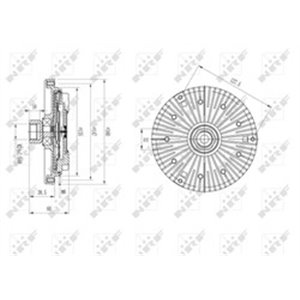 NRF 49640 - Fan clutch fits: BMW 3 (E46), 5 (E34), 7 (E32), Z3 (E36) 3.0-3.8 03.85-08.06