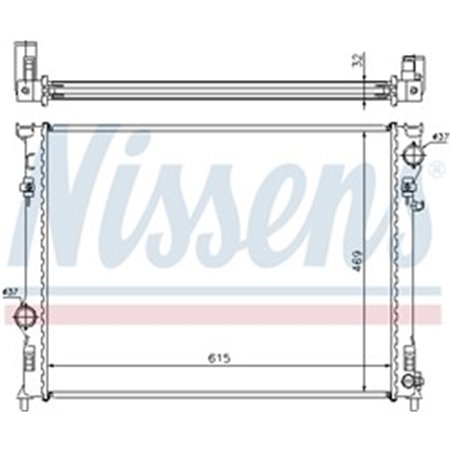 61014A Radiator, engine cooling NISSENS