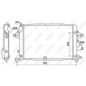 NRF 53145 Mootori radiaator sobib: OPEL ASTRA H, ZAFIRA B/MINIVAN 1.7D/1.9D