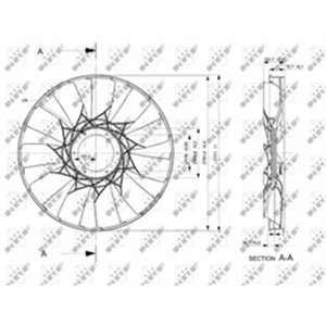 NRF 49831 - Radiator fun (diameter 750 mm, number of blades 11) fits: MAN TGA, TGS I, TGX I D0836LF41-D3876LF02 04.00-