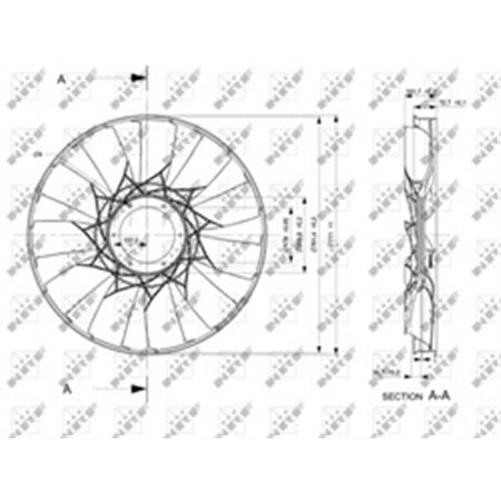 NRF 49831 - Radiator fun (diameter 750 mm, number of blades 11) fits: MAN TGA, TGS I, TGX I D0836LF41-D3876LF02 04.00-