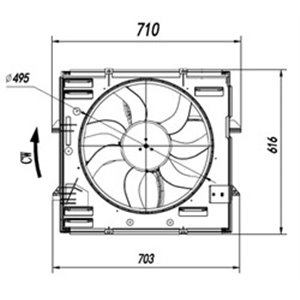 NRF 47921 - Radiator fan (with housing) fits: VW AMAROK 2.0/2.0D 09.10-