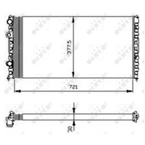 NRF 54696 Mootori radiaator sobib: VW PASSAT B3/B4 1.6 2.9 02.88 05.97