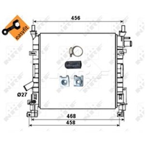 NRF 53651 Mootori radiaator (lihtsalt paigaldatav) sobib: FORD KA, STREET K