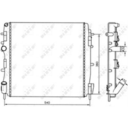 NRF 58316 - Engine radiator fits: RENAULT KANGOO, KANGOO EXPRESS 1.5D 12.01-