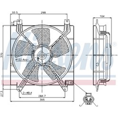 NISSENS 85353 - Radiator fan (with housing) fits: CHEVROLET LACETTI, NUBIRA, REZZO DAEWOO LACETTI, NUBIRA 1.4-2.0 07.03-