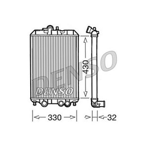 DRM22002 Mootori radiaator sobib: PIAGGIO PORTER 1.3/1.3LPG/1.4D 04.98 
