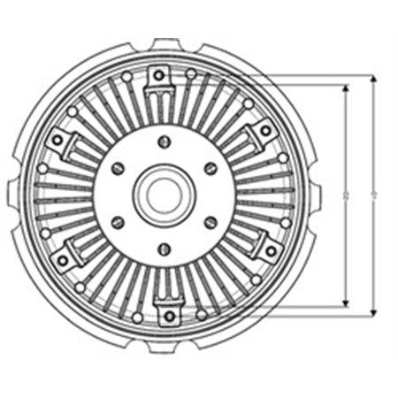 NRF 49720 Fan clutch (number of pins: 5) fits: VOLVO FH II D13C380 D13K540 