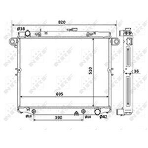 NRF 53919 Mootori radiaator sobib: TOYOTA LAND CRUISER 100 4.2D 01.98 08.07