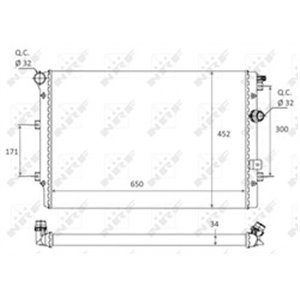 NRF 58464 Mootori radiaator sobib: SEAT ALHAMBRA VW SHARAN, TIGUAN 1.4/2.0