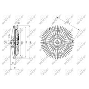 NRF 49583 - Fan clutch fits: MERCEDES 124 T-MODEL (S124), 124 (W124), 190 (W201), C (W202), E T-MODEL (S124), E T-MODEL (S210), 