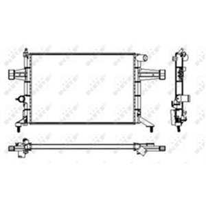 NRF 53628 - Engine radiator fits: OPEL ASTRA G, ASTRA G CLASSIC, ZAFIRA A 1.4-1.8 02.98-07.09