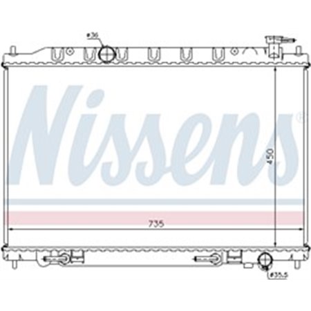 NIS 68712 Mootori radiaator sobib: NISSAN MURANO I 3.5 08.03 09.08