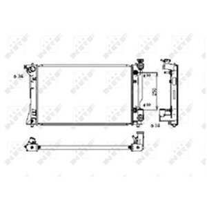 NRF 53395 Mootori radiaator sobib: TOYOTA AVENSIS 2.0/2.4 03.03 11.08