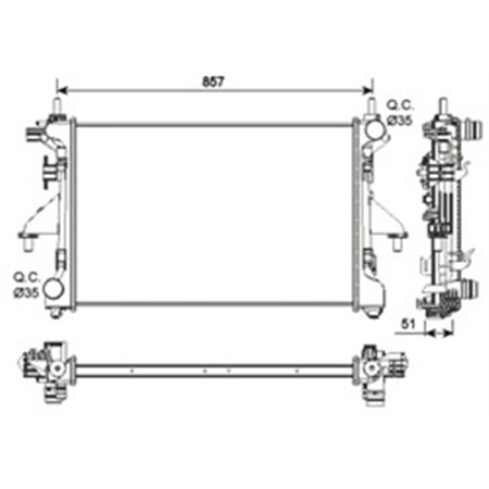 54203 Radiaator,mootorijahutus NRF