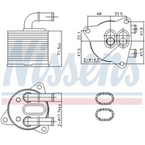 NISSENS 91286 - Oil radiator fits: VOLVO S60 II, V60 I, XC40, XC60 I 1.5-2.0H 09.13-