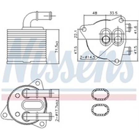 91286 Oil Cooler, manual transmission NISSENS