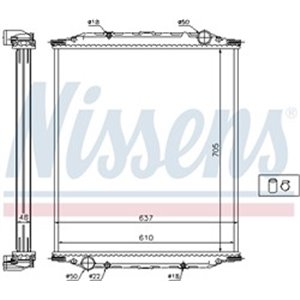 NISSENS 628790 - Engine radiator (no frame) fits: MAN M 2000 L, M 2000 M, M90 D0824LF01-D2865LF02 08.88-