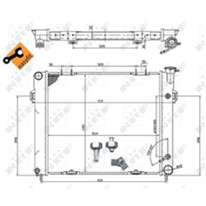 NRF 50202 Mootori radiaator (lihtsalt paigaldatav) sobib: JEEP GRAND CHEROK