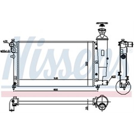 61276 Radiator, engine cooling NISSENS