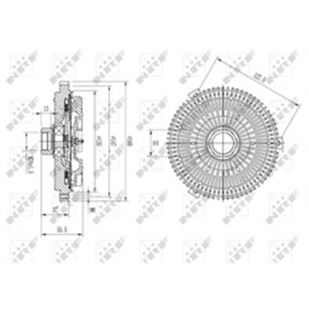 NRF 49631 - Fläktkoppling passar: BMW 3 (E30), 3 (E36), 5 (E34) OPEL OMEGA B 1.7D/2.4D/2.5D 09.85-07.03