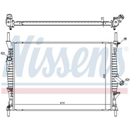 NISSENS 69240 - Engine radiator fits: FORD TRANSIT, TRANSIT TOURNEO 2.2D-2.4D 04.06-12.14