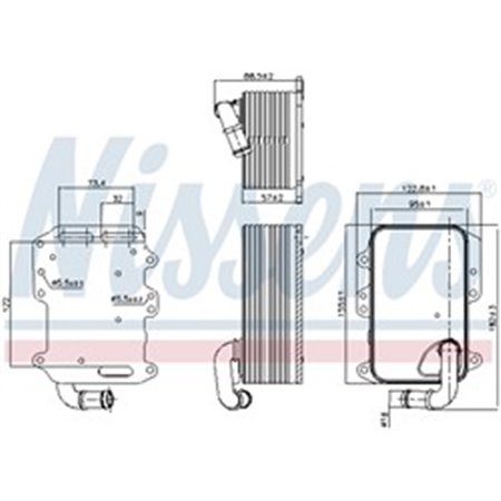 NISSENS 90807 - Oil cooler fits: AUDI A4 ALLROAD B8, A4 B8, A5, A6 ALLROAD C7, A6 C7, A7, A8 D4, Q5, Q7 VW TOUAREG 3.0D 11.07-0