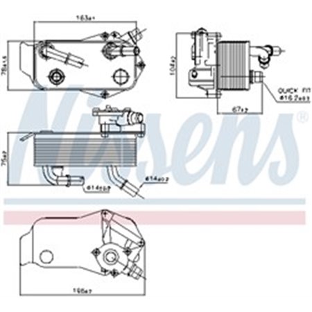 90736 Oil Cooler, automatic transmission NISSENS