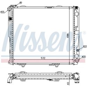 NIS 62696A Mootori radiaator sobib: MERCEDES E (W124), E T MODEL (S124) 2.5D