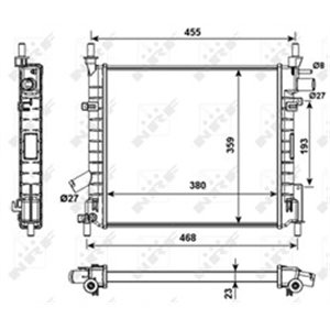 NRF 53989 Mootori radiaator sobib: FORD KA, STREET KA 1.3/1.6 09.96 11.08